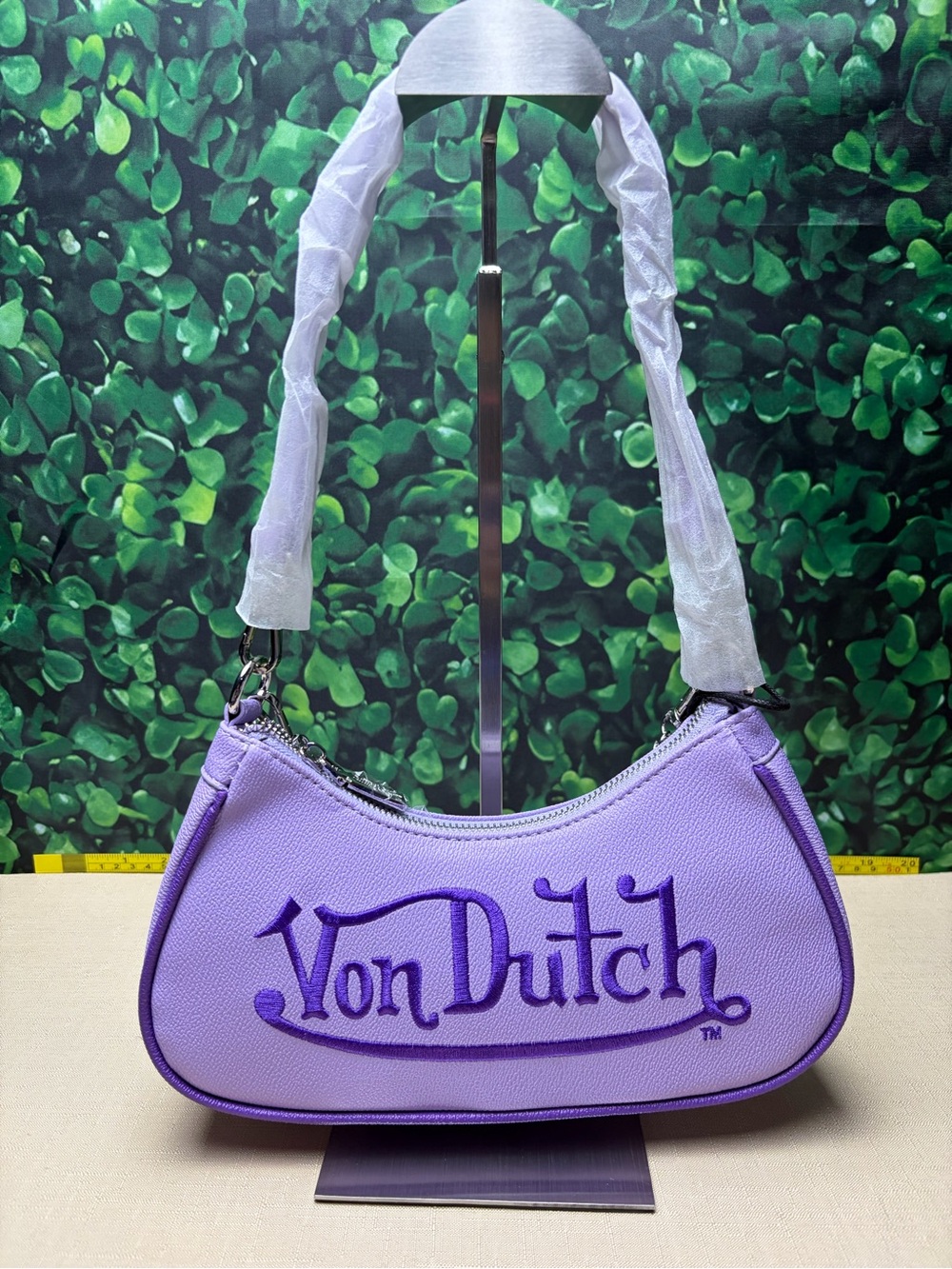 Von Dutch Lavender Shoulder Bag with Purple Logo